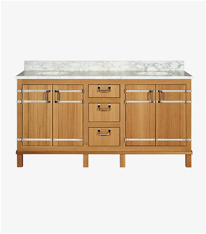 Bridle Double Vanity with Square Legs and Hardware w / Sinks and Slab