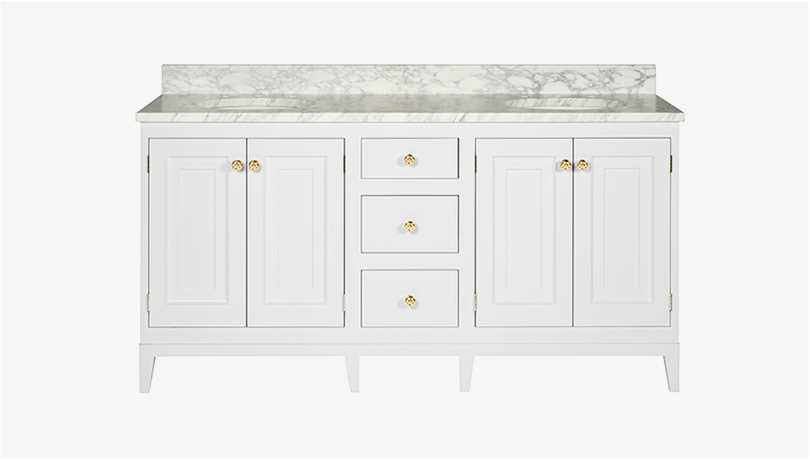 Belden Double Vanity with Tapered Legs w/  Sinks and Slab