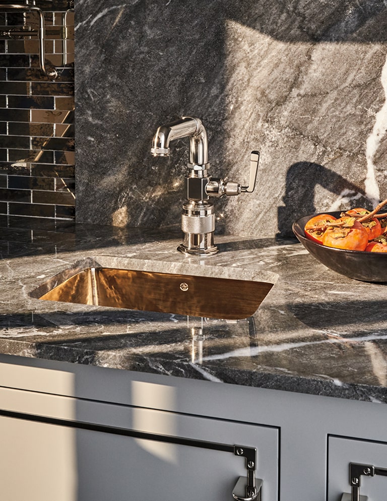 Regulator Bar Faucet and Kerr Prep Sink